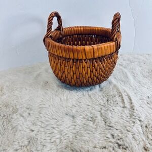 Wicker Basket with Handles Cottagecore Farmhouse Decor Small Storage Basket‎